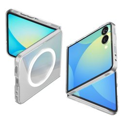 Husa Husă Air Skin Mag (MagFit) pentru Samsung Galaxy Z Flip 7 – transparent (inel alb)