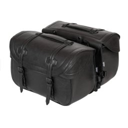 Genti laterale moto Louis 2x27L coburi piele chopper cruiser