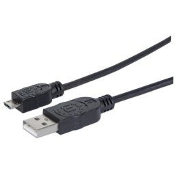 Manhattan cablu Hi-Speed USB 2.0 A-Micro B M/M 0,5m negru