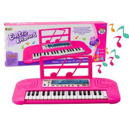 Pian electric pentru copii, 36 de melodii, roz