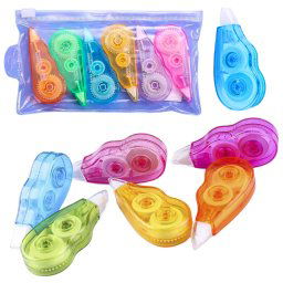 Accesorii birotica Set de bandă corectoare colorată cu fermoar, 6 buc.