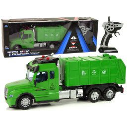 Telecomandă camion gunoi 2.4G telecomandă lumini sunete verzi