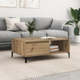 Masa de cafea stejar artizanal 90 x 60 x 35 cm Lemn compozit GartenMobel Dekor