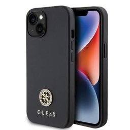 Husa Guess GUHCP15MPS4DGPK - Carcasă rigidă - compatibil cu Apple iPhone 15 Plus 6.7" / Strass Metal Logo - Logo metalic - culoare Negru