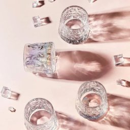 Set 4 Pahare whiskey Rotating Wavy