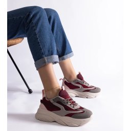 Gemre Adidași pentru femei Milenka bordo-gri