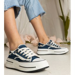 Gemre Adidași de damă albaștri cu talpă înaltă Kallara