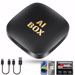 Adaptor Auto Wireless CarPlay & Android Auto, AI Box Android 13, Netflix & YouTube, 2+32GB, GPS, pt masini cuCarPlay cu Fir din Fabrica
