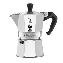 Cafetiera Bialetti Moka Express Moka Pot 3tz 0.13L Aluminiu Argintiu/Negru
