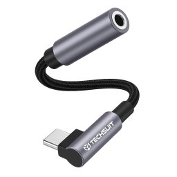 Adaptor Techsuit Jack, Type-C, Hi-Fi, 3A, 0.1m - MusicDoX, Universal – Gri