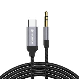 Cabluri audio Adaptor Techsuit Jack, USB-C, Hi-Fi, 0.5m - FuseXound, Universal – Gri
