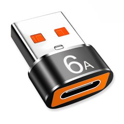 Adaptor USB-C la USB-A, 6A, Aluminiu - HyperPort (A4) - Black / Orange