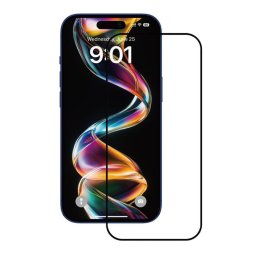 Folie pentru iPhone 15 Pro (set 10) - 2.5D Full Glass Screen Protector - Black