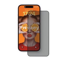 Folie pentru iPhone 16 - 2.5D Privacy Screen Protector - Black