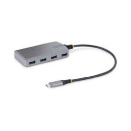 StarTech.com 4-Port USB-C Hub, USB 3.0 5Gbps, Bus Powered, USB Type-C to 4x USB-A Hub with Optional Auxiliary Power Input, Portable Desktop/Laptop USB Hub with 1ft (30cm) Attached Cable - USB Expansion Hub (5G4AB-USB-C-HUB) - hub - 4 ports