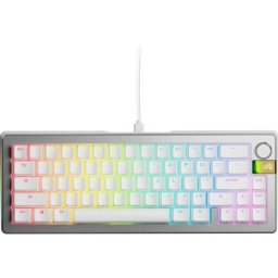 Tastatura GLO-KB-GMMK3-PRO-65-PB-HE-W-SIL-US, USB-C, Cu fir, Layout US, Alb
