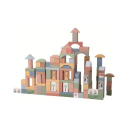 Blocuri din lemn 2Kids Toys safari cu animale 120 buc.