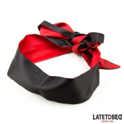LateToBed BDSM Line Satin Blindfold Red & Black