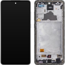 Piese si componente Display - Touchscreen Samsung Galaxy A72 4G A725 / Samsung Galaxy A72 5G A726, Cu Rama, Negru, Service Pack GH82-25460A