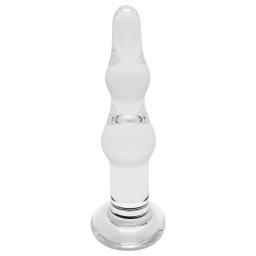 Rimba Dolly - dildo anal din sticlă ondulată - transparent