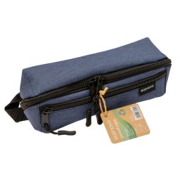 Penar neechipat tip etui 2 fermoare Econovo, albastru
