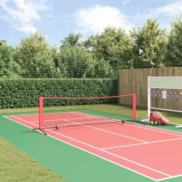 Retea de tenis Negru si rosu 301 x 90.5 x 87 cm Poliester GartenMobel Dekor