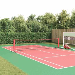 Retea de tenis Manual Negru si rosu 396 x 92 x 87 cm Poliester GartenMobel Dekor
