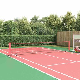 Retea de tenis Negru si rosu 494.5 x 90 x 87 cm Poliester GartenMobel Dekor