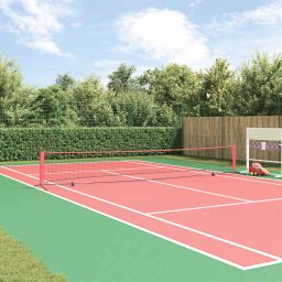 Retea de tenis Negru si rosu 595 x 90.5 x 87 cm Poliester GartenMobel Dekor