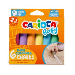 Articole pentru scoala Creta colorata, 6 culori/set, CARIOCA Baby Maxi