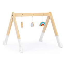 Bara educativa din lemn pentru copii cu 3 jucarii, Ecotoys CA12231