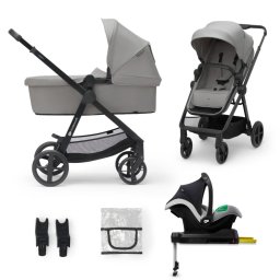 Carucior copii 4 in 1 Kinderkraft Newly Moonlight Grey