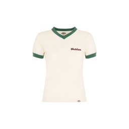 DICKIES Tricou 'Slayden Ringer' bej deschis / verde pin