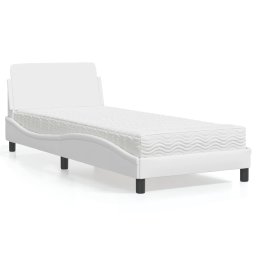 Pat cu saltea, alb, 80x200 cm, piele ecologica GartenMobel Dekor