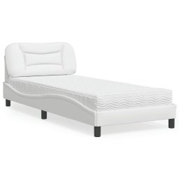 Pat cu saltea, alb, 80x200 cm, piele ecologica GartenMobel Dekor
