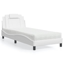 Pat cu saltea, alb, 80x200 cm, piele ecologica GartenMobel Dekor