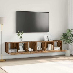 Set Cabinet TV Lemn Vechi Lemn Standard Stocare Cabinet TV GartenMobel Dekor