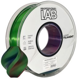 Filament Proffesional LAB, Silk, PLA, Tricolor Rosu Albastru Verde, Diametru: 1.75 mm , Greutate 1 kg