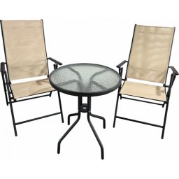 Set mobilier gradină, 2 scaune, masă, 140x80 cm, multicolor
