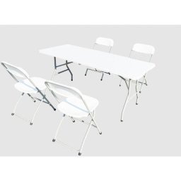 Set masa cu 4 scaune plastic pliabile