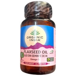 Ulei din semințe de in organic, Omega-3, 60 capsule, Organic India
