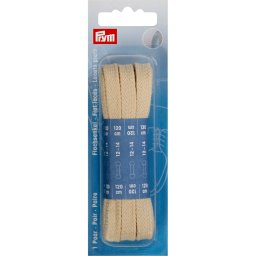 Sireturi bumbac, plate, lungime 120 cm, latime 8 mm, culoare bej, Prym, 974732