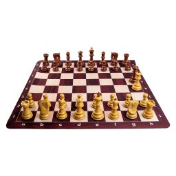 Combo set Zagreb: Set Piese sah Zagreb cu aspect de lemn Tabla Mousepad Imitatie lemn