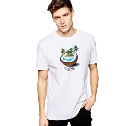 Tricou barbati alb - Beachin