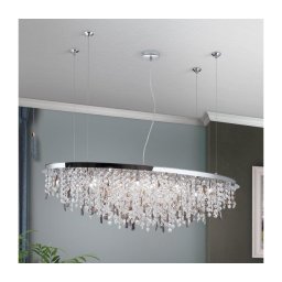Lustră de cristal pe cablu Orion CRYSTALRIVER 21xG9/40W/230V crom lucios