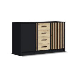 Comodă TAYLER negru/stejar craft