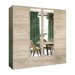 Dulap cu oglindă SANNA 200x215 cm, stejar Sonoma