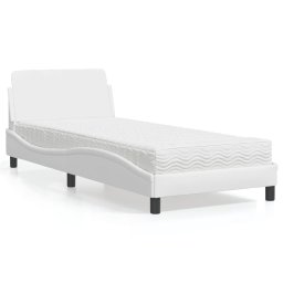 Pat cu saltea, alb, 90x200 cm, piele ecologica GartenMobel Dekor