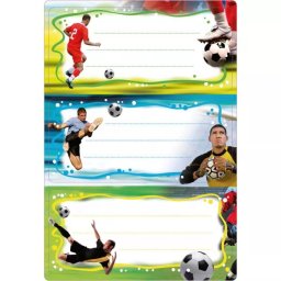 Herma: Etichete caiete cu model fotbal - 6 buc.