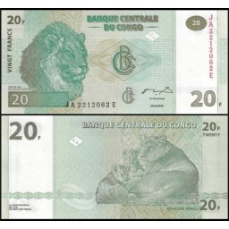 Congo 2003 - 20 francs, necirculata